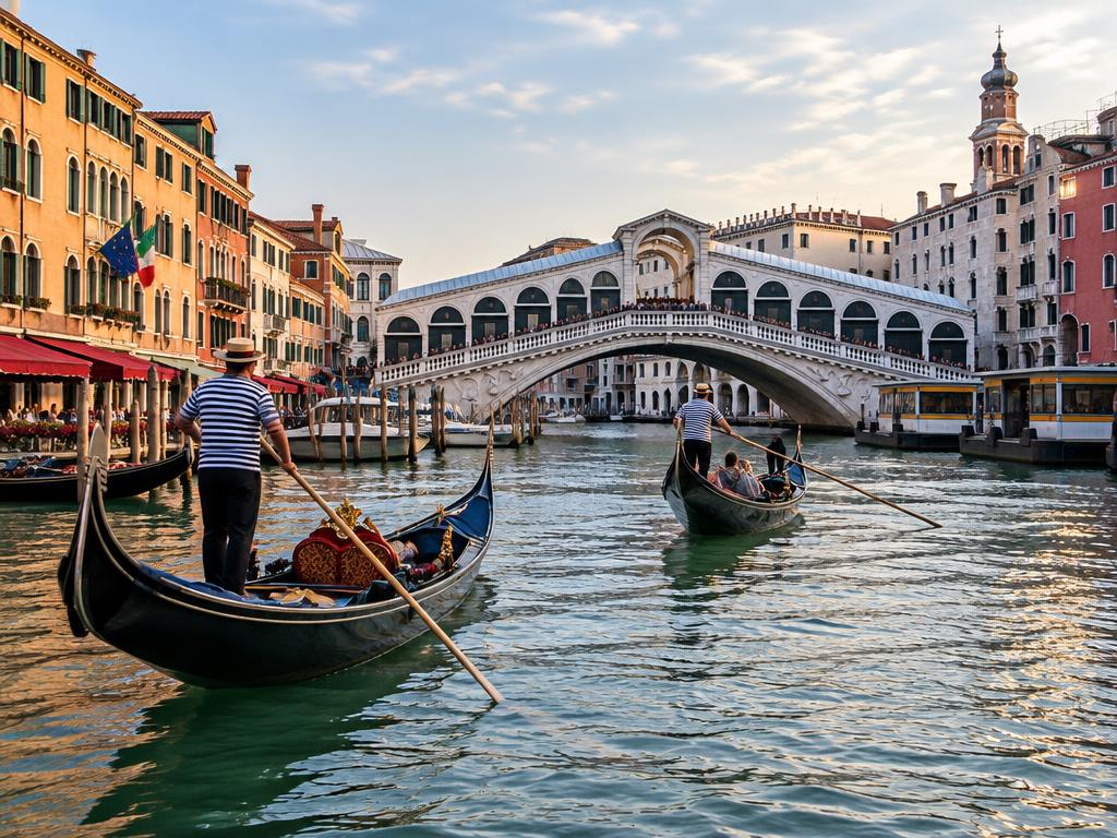 Grand Canal & Rialto Bridge, Venice, Italy